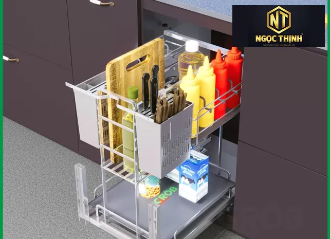 KỆ ĐỰNG DAO THỚT NAN OVAL HỢP KIM PHỦ NANO TẠI Bến Cam